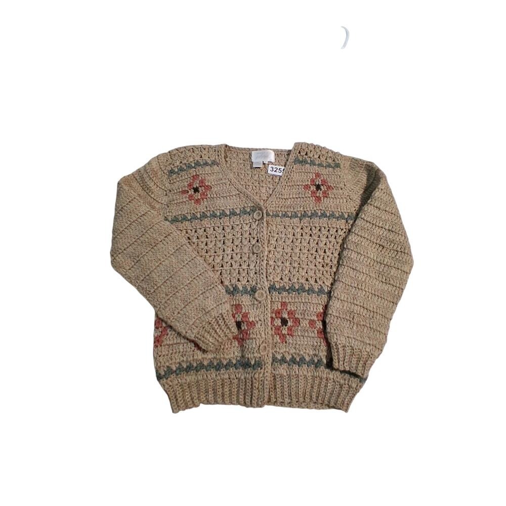 Y2k VTG Lord‎ & Taylor Wool Women size L Grandpa Fisherman Grannycore Cardigan - Picture 11 of 13